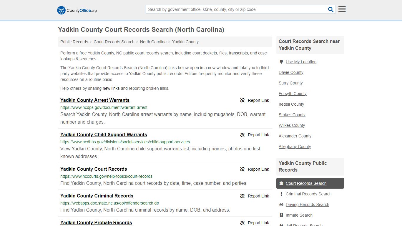 Yadkin County Court Records Search (North Carolina) - County Office