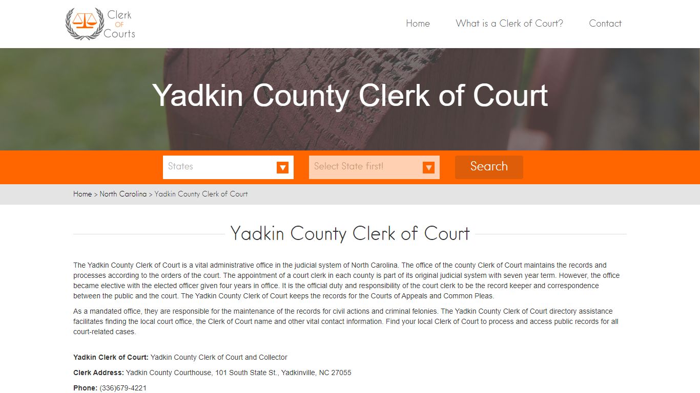 Yadkin County Clerk of Court